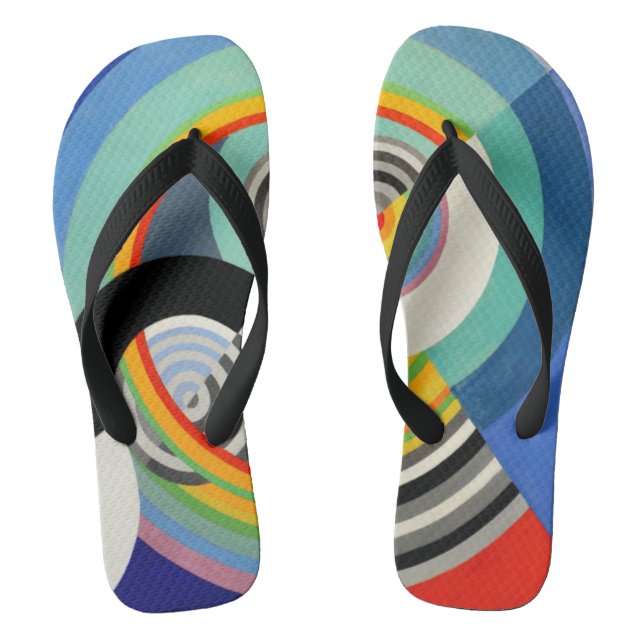  abstract geometric colourful by Robert Delaunay Jandals (Footbed)