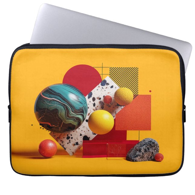 Abstract geometric colourful composition  laptop sleeve (Front)