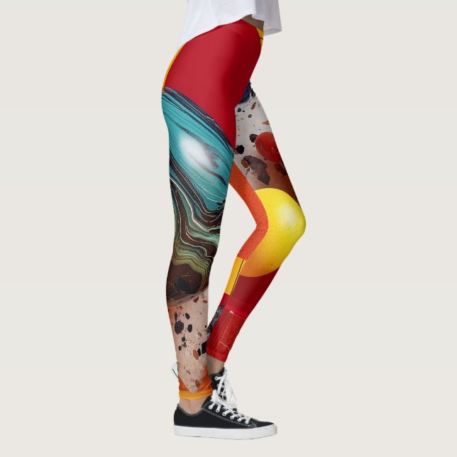 Abstract geometric colourful composition  leggings (Right)