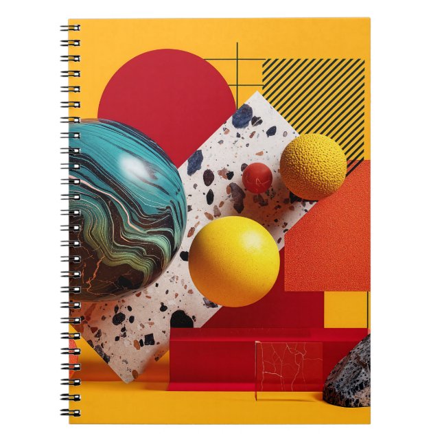 Abstract geometric colourful composition  notebook (Front)