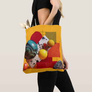 Abstract geometric colourful composition  tote bag