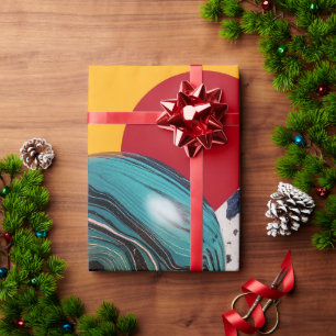 Abstract geometric colourful composition wrapping paper