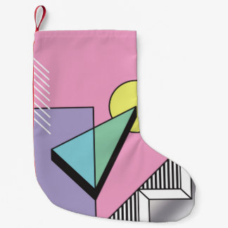 Abstract geometric composition background in postm small christmas stocking