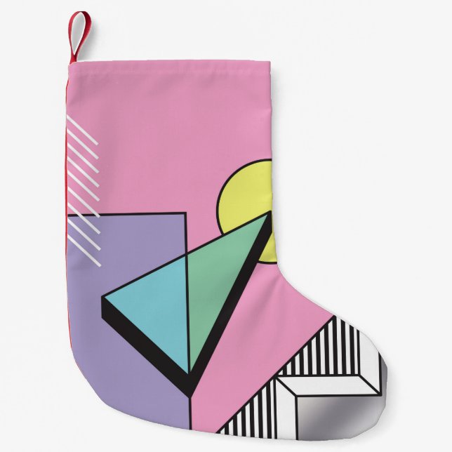 Abstract geometric composition background in postm small christmas stocking (Front)