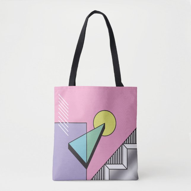 Abstract geometric composition background in postm tote bag (Front)