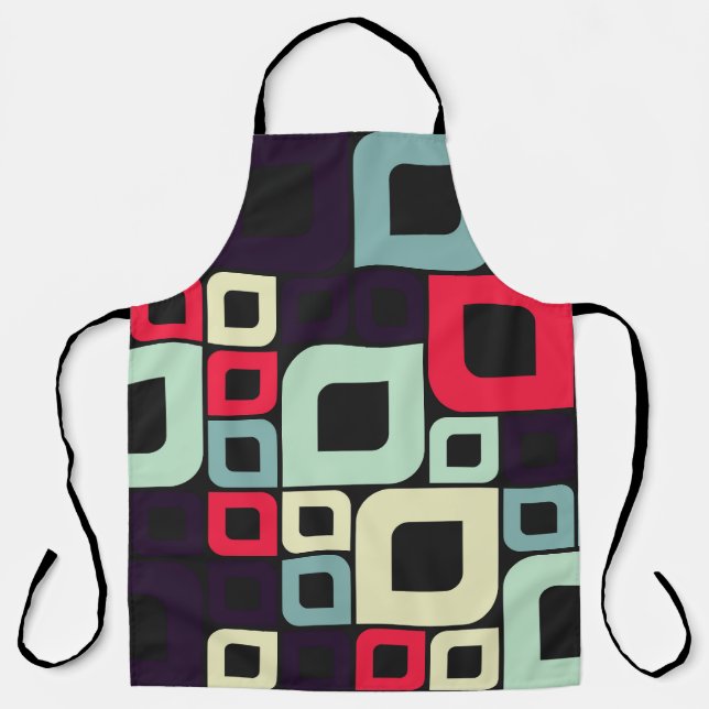 Abstract Geometric, Computational Art Illustration Apron (Front)