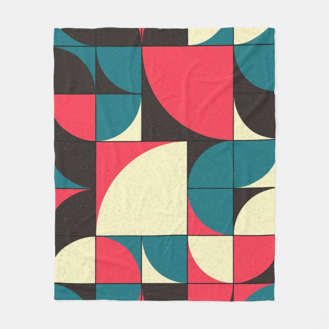 Abstract geometric, computational art illustration fleece blanket (Front)