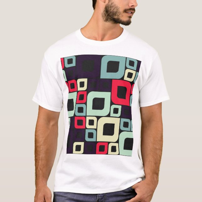 Abstract Geometric, Computational Art Illustration T-Shirt (Front)