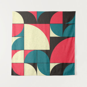 Abstract geometric, computational art illustration tapestry