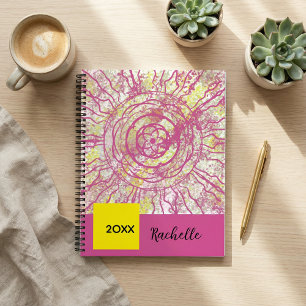 Abstract geometric contemporary colourful spiral notebook