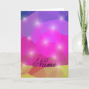 Abstract Geometric Crystal Mosaic in Pink Invitation