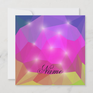 Abstract Geometric Crystal Mosaic in Pink Thank You Card