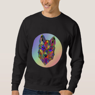 Abstract geometric cubic wolf art T-Shirt Sweatshirt
