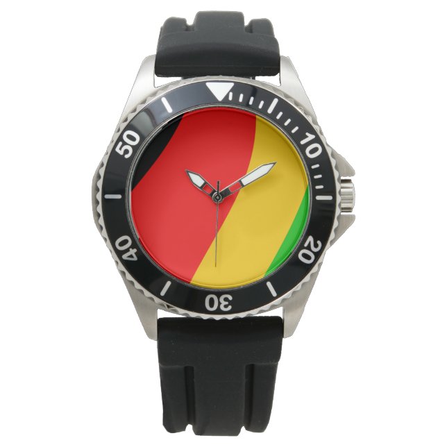 Abstract Geometric Cultural Colours -Curved Shapes Watch (Front)