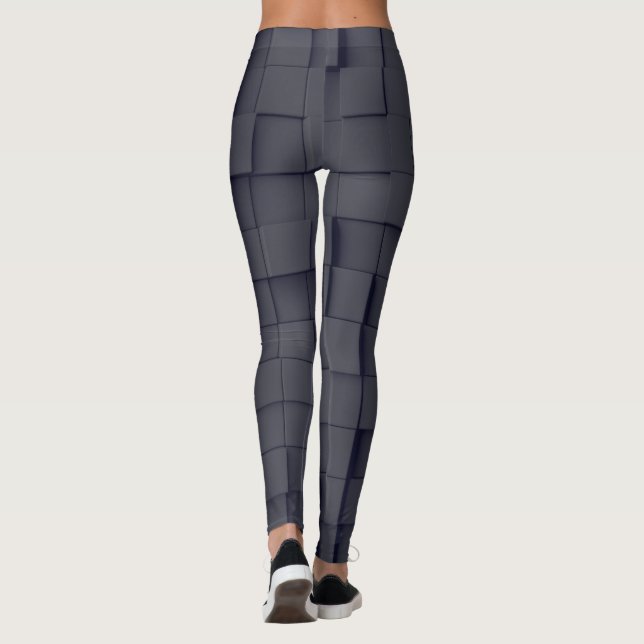 Abstract Geometric Dark Shade Leggings (Back)