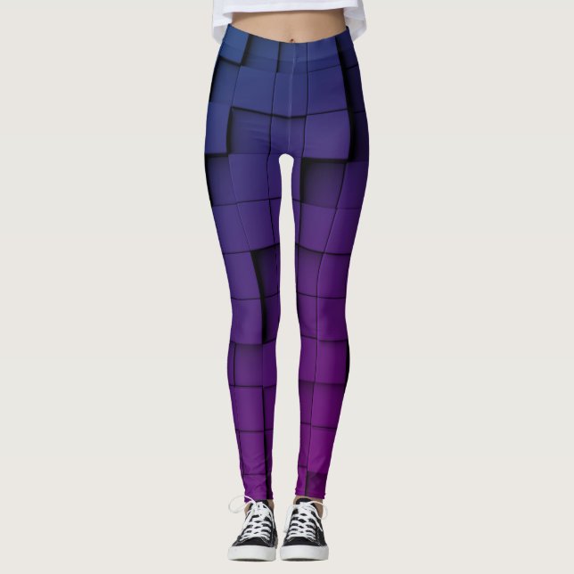 Abstract Geometric Dark Shade Leggings (Front)