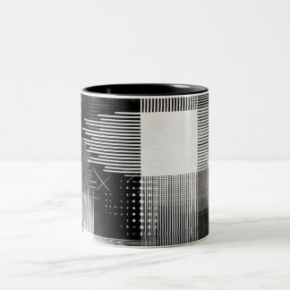 Abstract Geometric Design Two-Tone Coffee Mug
