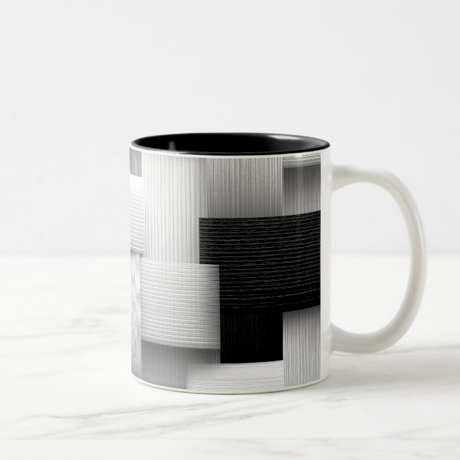 Abstract Geometric Design Two-Tone Coffee Mug (Right)
