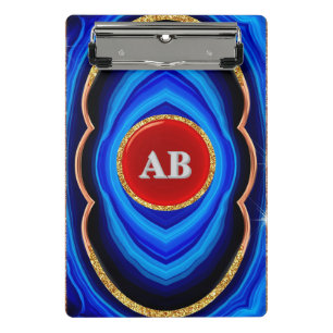 Abstract Geometric Design with Blue Red and Gold Mini Clipboard