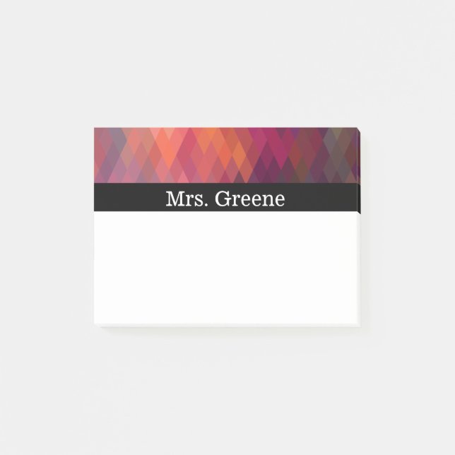 Abstract Geometric Diamond Pattern Post-it Notes (Front)