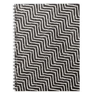 Abstract Geometric Doodle: Black White Pattern Notebook