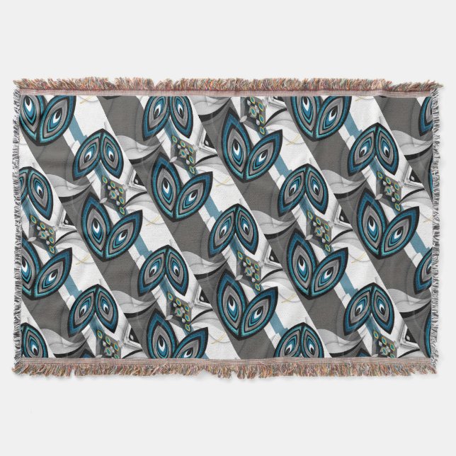 Abstract Geometric Elegance Throw Blanket (Front)