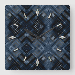 Abstract, geometric, elegant, colourful, polygonal square wall clock