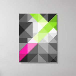 Abstract geometric elegant Grey pink green colours Canvas Print