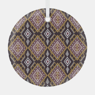 Abstract geometric ethnic, wallpaper design. glass tree decoration