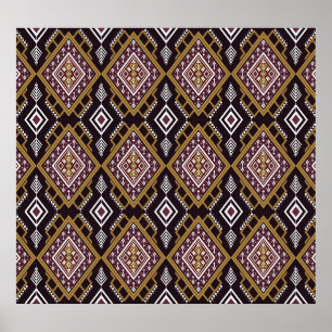 Abstract geometric ethnic, wallpaper design. poster