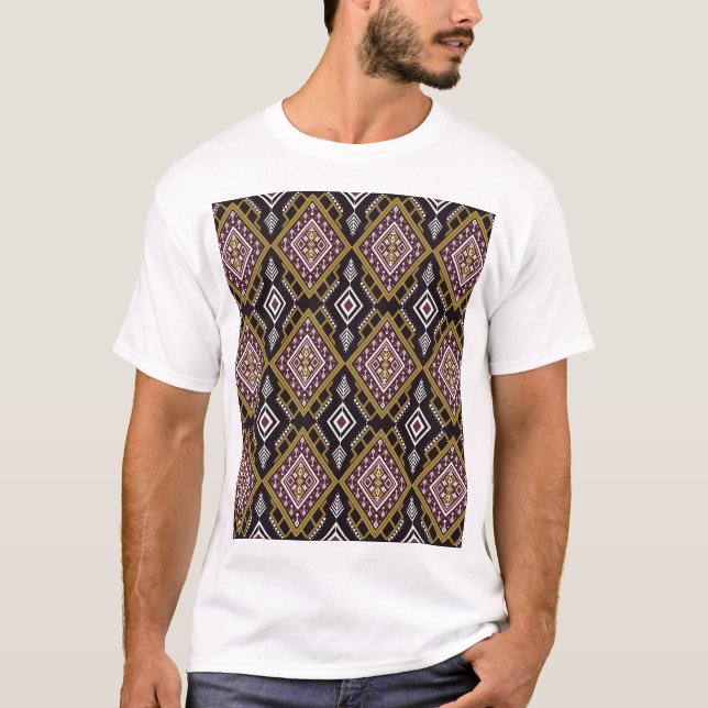 Abstract geometric ethnic, wallpaper design. T-Shirt (Front)