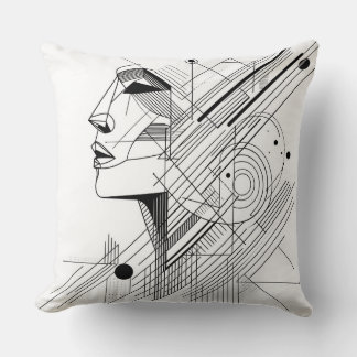 Abstract Geometric Face Cushion