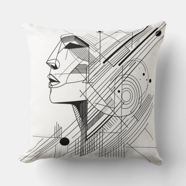 Abstract Geometric Face Cushion (Front)