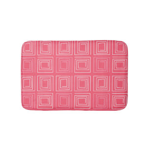  abstract geometric fashionable sixties pink  bath mat