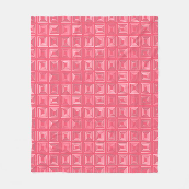  abstract geometric fashionable sixties pink  fleece blanket (Front)