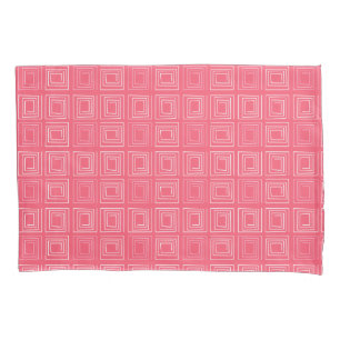  abstract geometric fashionable sixties pink  pillowcase