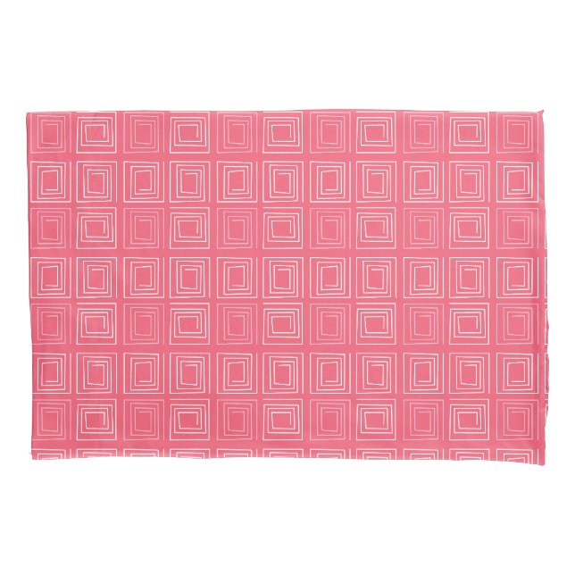  abstract geometric fashionable sixties pink  pillowcase (Front)