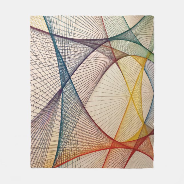 Abstract Geometric Fleece Blanket (Front)