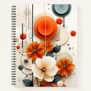 Abstract Geometric Floral Notebook