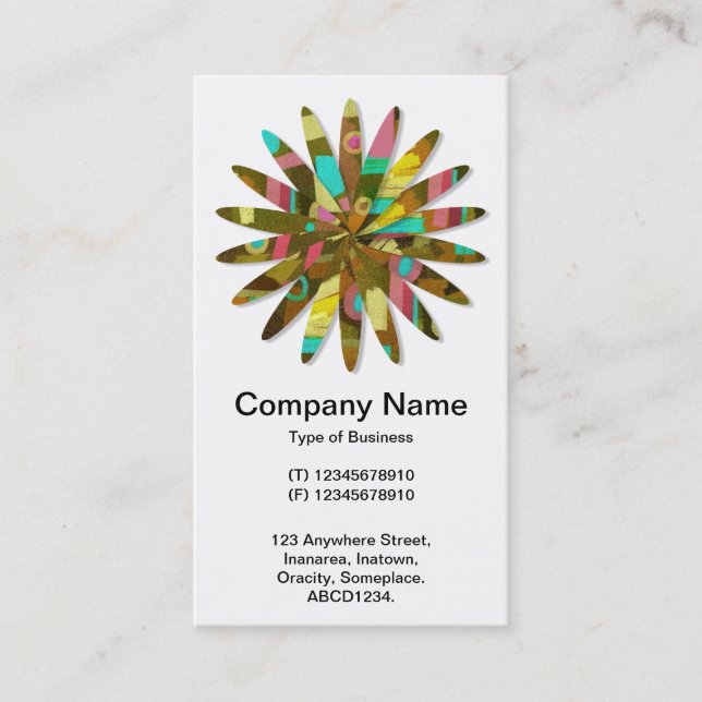 Abstract Geometric Flower 02 Business Card (Front)