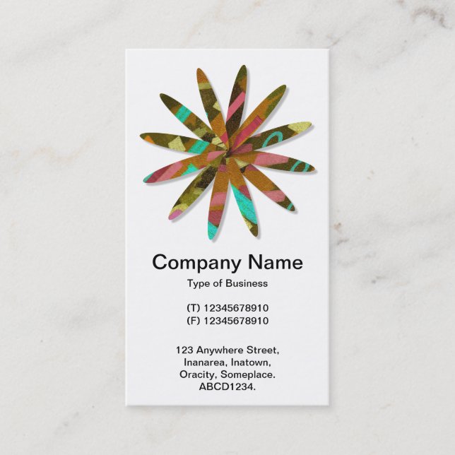 Abstract Geometric Flower Business Card (Front)