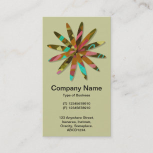 Abstract Geometric Flower - Pale Khaki Business Card