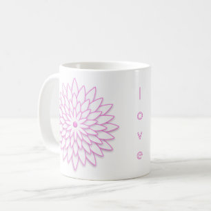 Abstract geometric Flower. Text. Coffee Mug