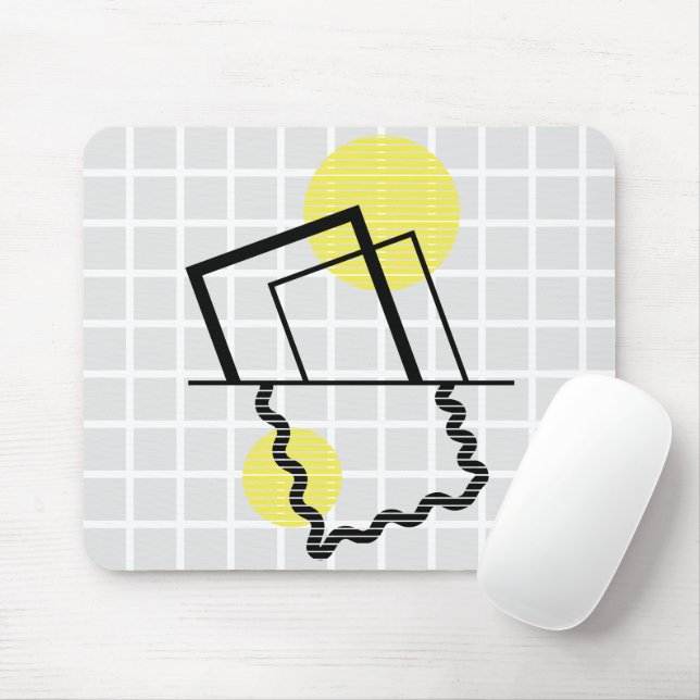 Abstract Geometric Frame Wave Grid Mouse Pad (With Mouse)