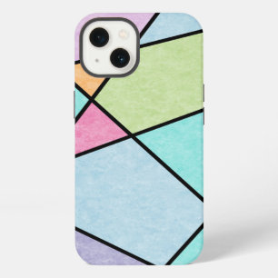 Abstract Geometric Frosted pastel Blue Pink Lilac iPhone 13 Case