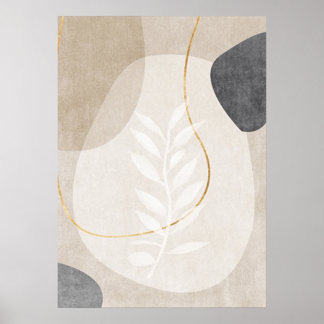 Abstract Geometric Golden Lines Wall Art Poster (Front)