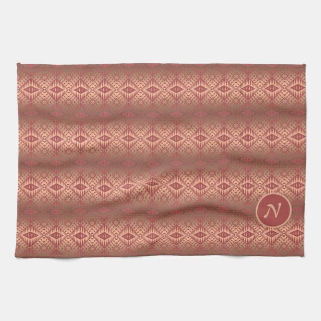 Abstract Geometric Gradient Southwestern Tea Towel (Horizontal)