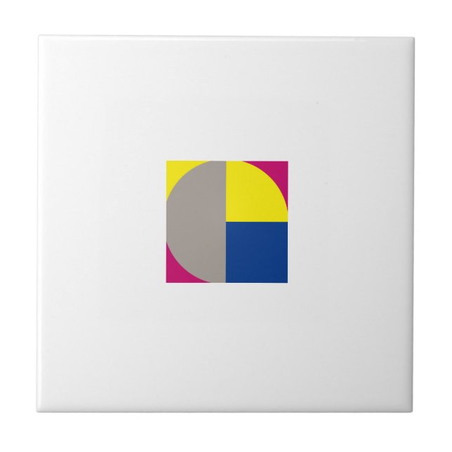 Abstract geometric grey fuchsia  tile (Front)