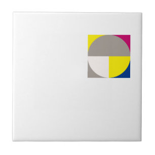 Abstract geometric grey fuchsia tile