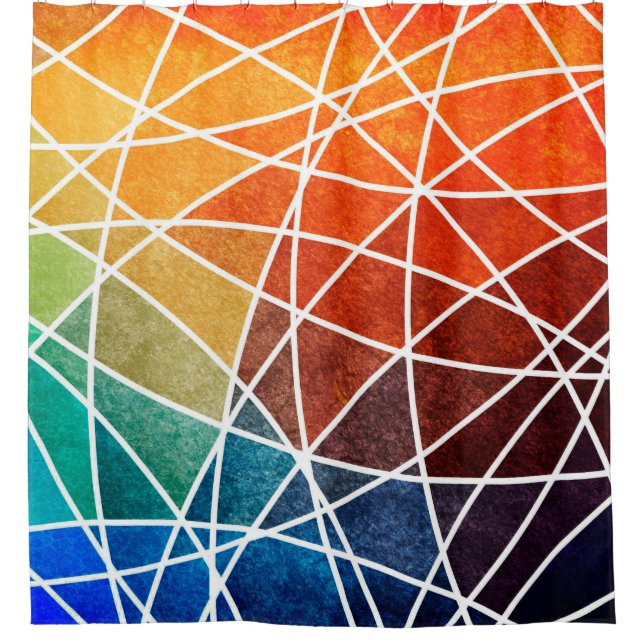 abstract geometric grunge backgroundabstract,aging shower curtain (Front)